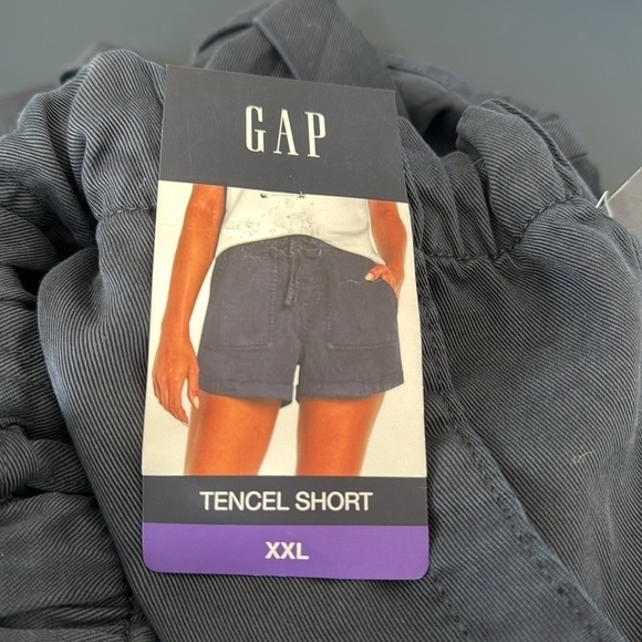 GAP Women's XXL Tencel Short Blue Pull On Drawstring Cuffed NWT Inseam 4" - Picture 4 of 14